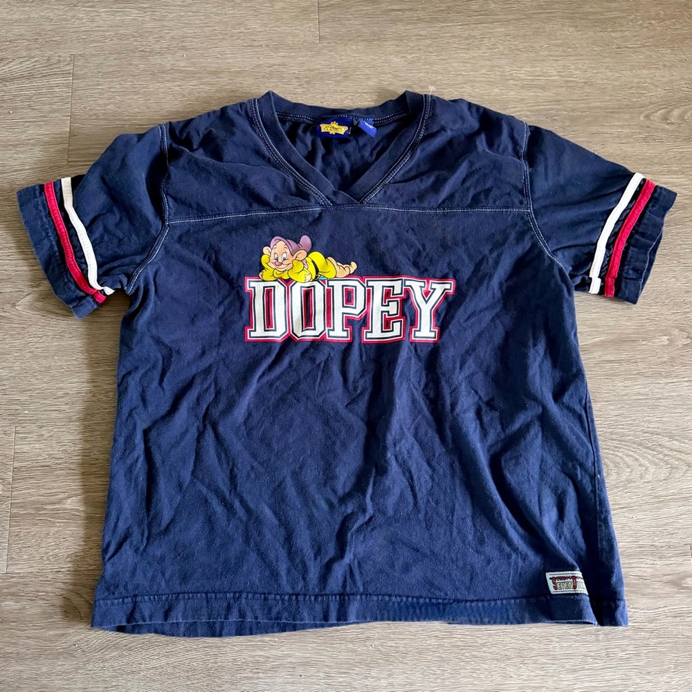 Vintage Disney Dopey V-Neck Graphic Tee Jerry Leigh Youth XL